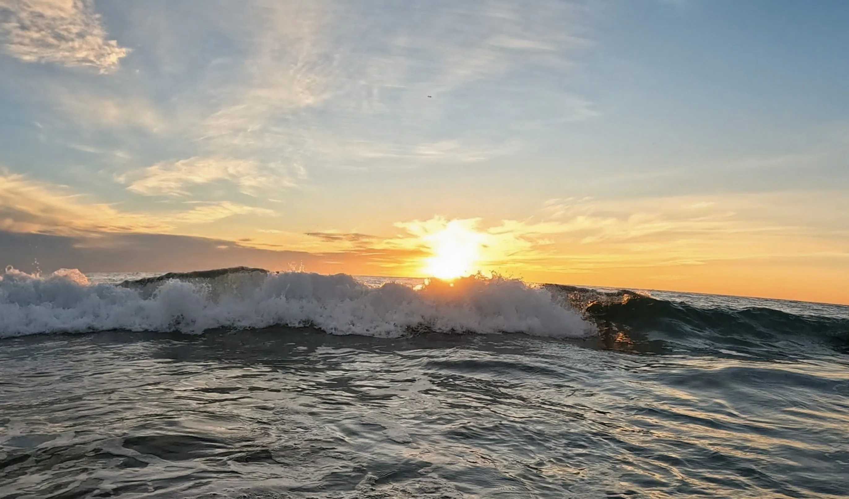 Sunset glow on the horizon
